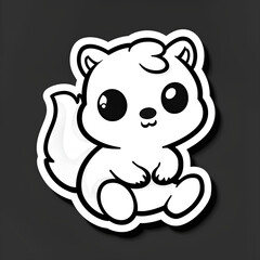 Adorable Cartoon Squirrel Sticker on Dark Background