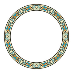 Vintage frame border ornament vector. Ethnic seamless round pattern. Mandala Floral Baroque. Classic antique ornate element. Decorative border for frame, textile, fabric, rug, tattoo, ceramic.