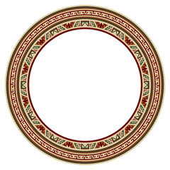 Vintage frame border ornament vector. Ethnic seamless round pattern. Mandala Floral Baroque. Classic antique ornate element. Decorative border for frame, textile, fabric, rug, tattoo, ceramic.