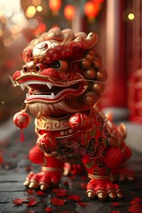 Fototapeta premium Chinese lion dance