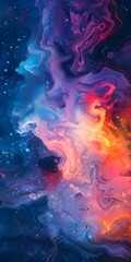 Fototapeta premium Colorful liquid swirls in space
