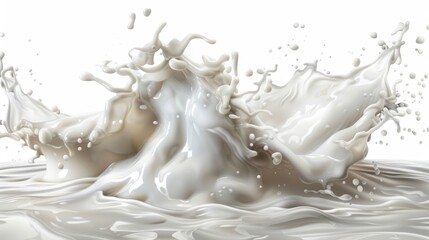A Dramatic Splash of Creamy Milk Creates a Stunning Abstract Pattern