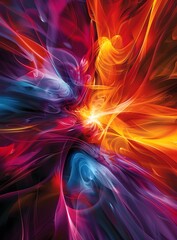 Abstract Art Background With Vibrant Colors And Swirling Patterns