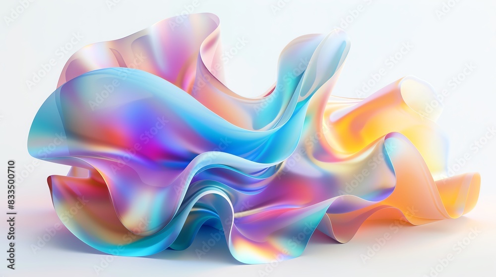 Poster abstract gradient fabric folds with vibrant colors, creating a visually striking and dynamic composi