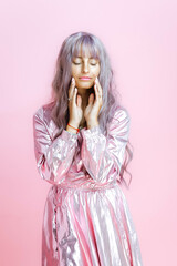 model posing in studio