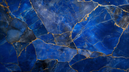 Blue Marble texture with Golden Veins and Intricate Patterns. Background, textured backdrop. 
