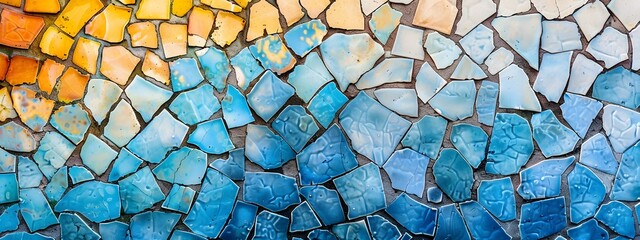 Colorful mosaic wall.