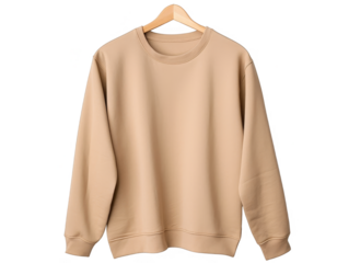 beige sweater hanging on wardrobe cut out transparent isolated on white background PNG file