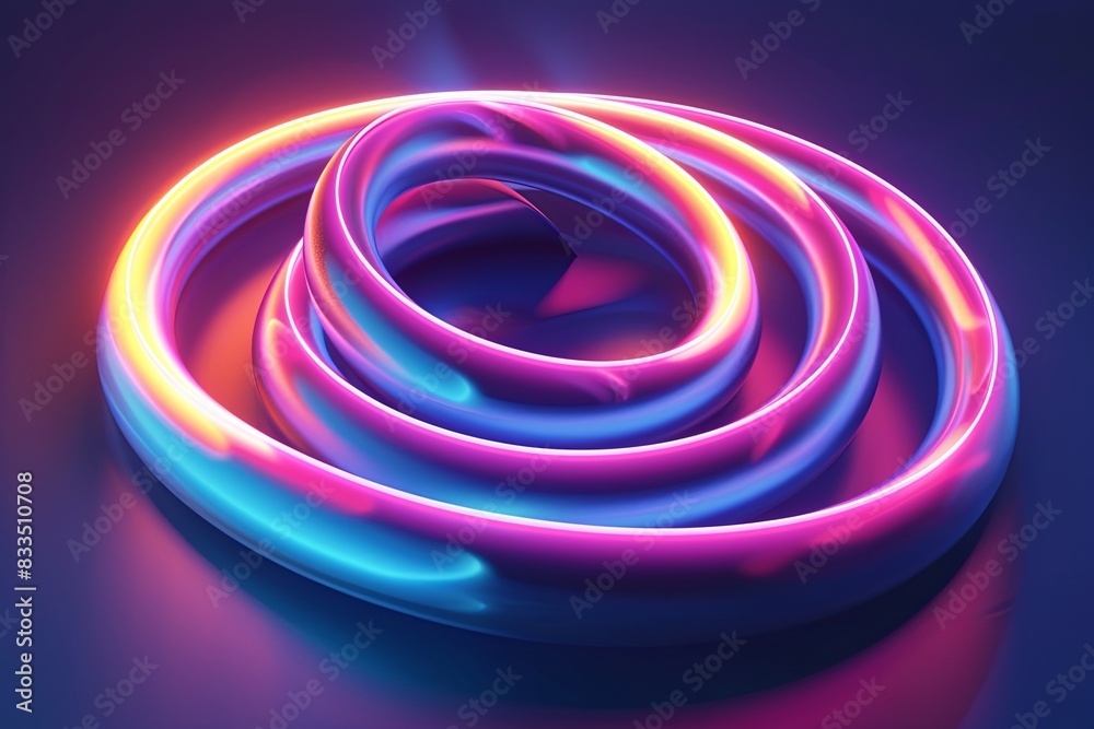 Poster a group of neon colored lights creating a colorful and dynamic visual display against a dark backgro
