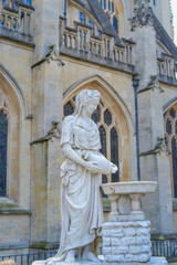 UK, Bath, 26.05.2024: marble Statue of a young girl near Bath Abbey
