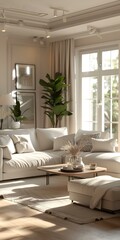 Fototapeta premium A living room with a simple style