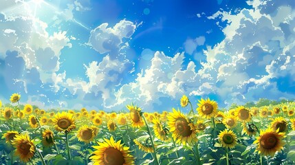 向日葵の背景素材イメージ01