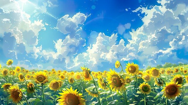 向日葵の背景素材イメージ01