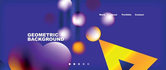 Various colorful geometric shapes abstract web template with gradients and light blur effects. Vector Illustration For Wallpaper, Banner, Background, Card, Book Illustration, landing page