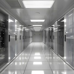 Fototapeta premium the long and empty server room