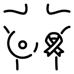 breast cancer outline icon