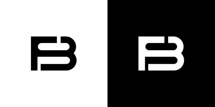 Initial BP or PB logo vector icon line black white creative symbol