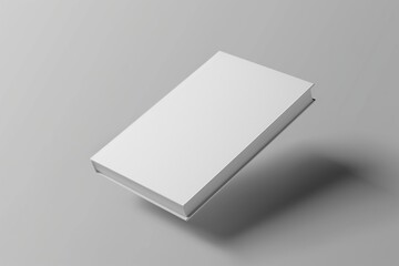 Blank Book Cover Mockup Floating on Grey Background