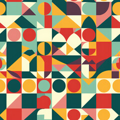  Colorful Abstract Geometric Pattern, Modern Design, Multicolor, Background