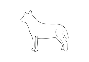 Continuous one line drawing of dog vector illustration