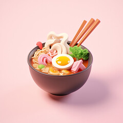 Ramen 3d icon cartoon style