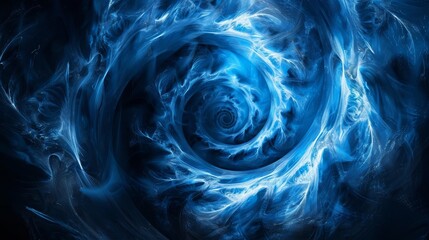Abstract blue and white swirling energy with a black background. The swirl creates a vortex-like effect. Perfect for fantasy or science fiction themes.