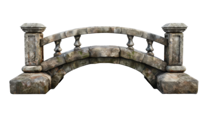 [Transparent Background PNG]Ancient stone bridge isolated on transparent background