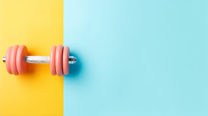 Bright Dumbbell on Colorful Background - Sport and Healthy Lifestyle Crossfit Image