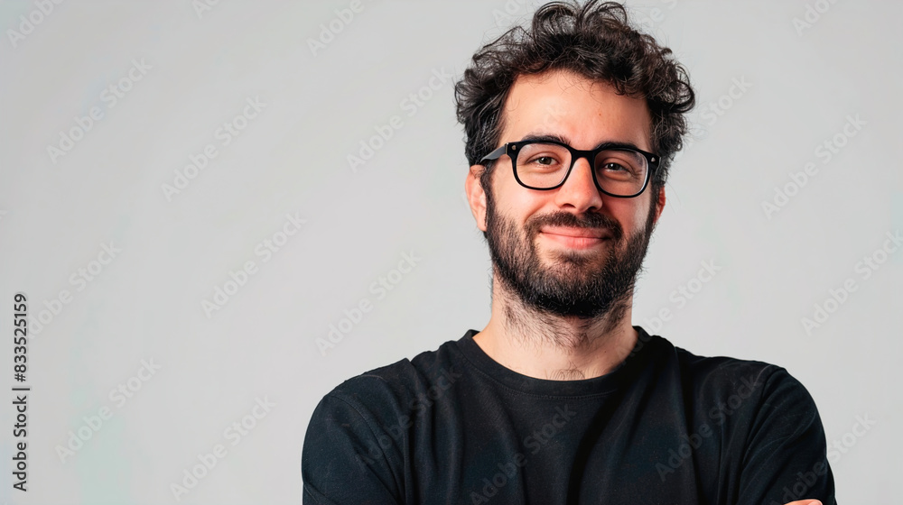 Sticker portrait of a man with glasses