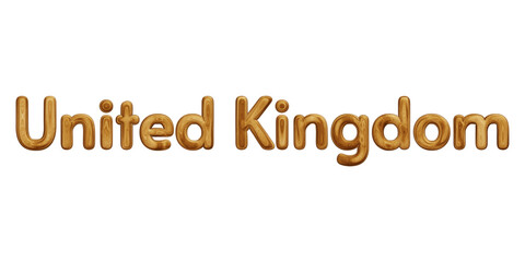 Wooden United Kingdom text for country concept