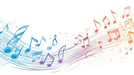 Continuous music line art note vector sketch illustration. Abstract music notes song sound concept background outline icon art one sheet. Vector illustration sketch element.