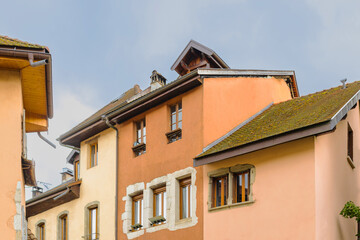 Beautiful colorful architecture in Annecy city - historical unique buildings