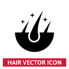 Healthy Hair. Vector Icon isolated on white.