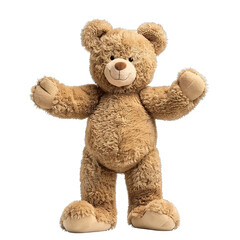Fototapeta premium Adorable Teddy Bear Stuffed Animal Toy cut out transparent isolated on white background PNG file