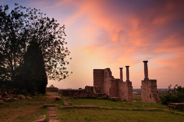 sunrise over the ruins