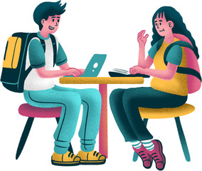 Students conversation Illustrations