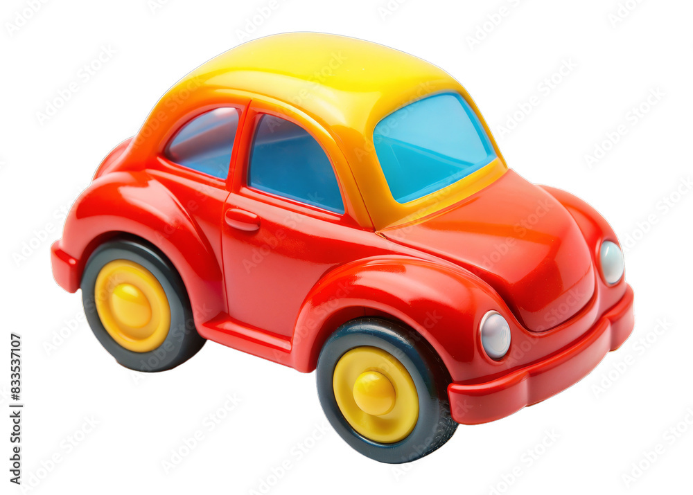 Wall mural toy car 3d render on transparent background