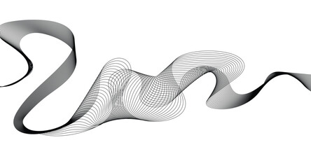 Wave lines smooth flowing dynamic isolated on white background. Technology, digital, communication, science, music concept vector background illustration