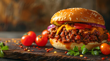 Greeting card and banner design for social media or educational purpose of national sloppy joe day background. Perfect for promoting events or inviting people to celebrate with a sloppy meal....