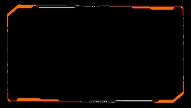 Universal Technology Line and frame Video overlay Futuristic HUD Head up display interface template with basic geometry line element. Video template widescreen aspect ratio