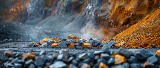 Gold ore being processed at a mining site