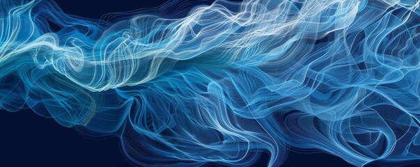 Fototapeta premium Elegant abstract visualization of ocean currents in vibrant blue tones