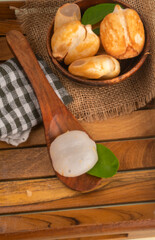 Borassus Flabellifer or Ice Apple or Wine Palm or Doub Palm - Young Fruit with Sweet and Healthy Water. In India, one of the fruits you will find on every street corner during summer.