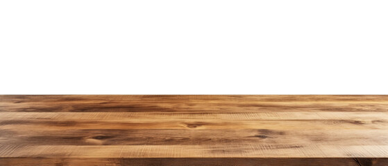 Wooden Table for Product Placement Rustic and Versatile Display Surface cut out transparent isolated on white background PNG file