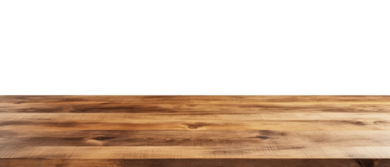Wooden Table for Product Placement Rustic and Versatile Display Surface cut out transparent isolated on white background PNG file