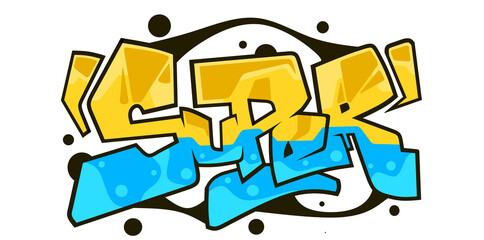 Super word graffiti text font sticker