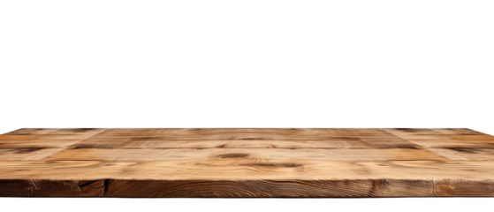 Wooden Table for Product Placement Rustic and Versatile Display Surface cut out transparent isolated on white background PNG file