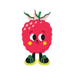 Cute cartoon West Indian Raspberry illustration on a white background.