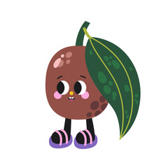 Cute cartoon ziziphus illustration on a white background.