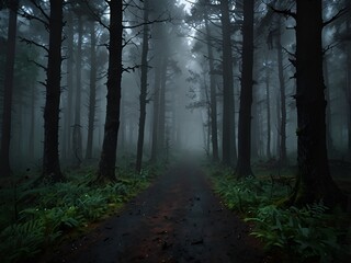 Fototapeta premium forest in fog
